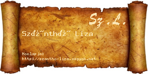 Szánthó Liza névjegykártya